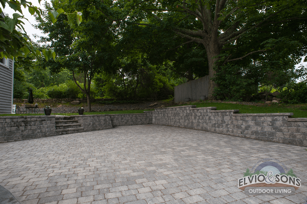 Driveway with retaining walls